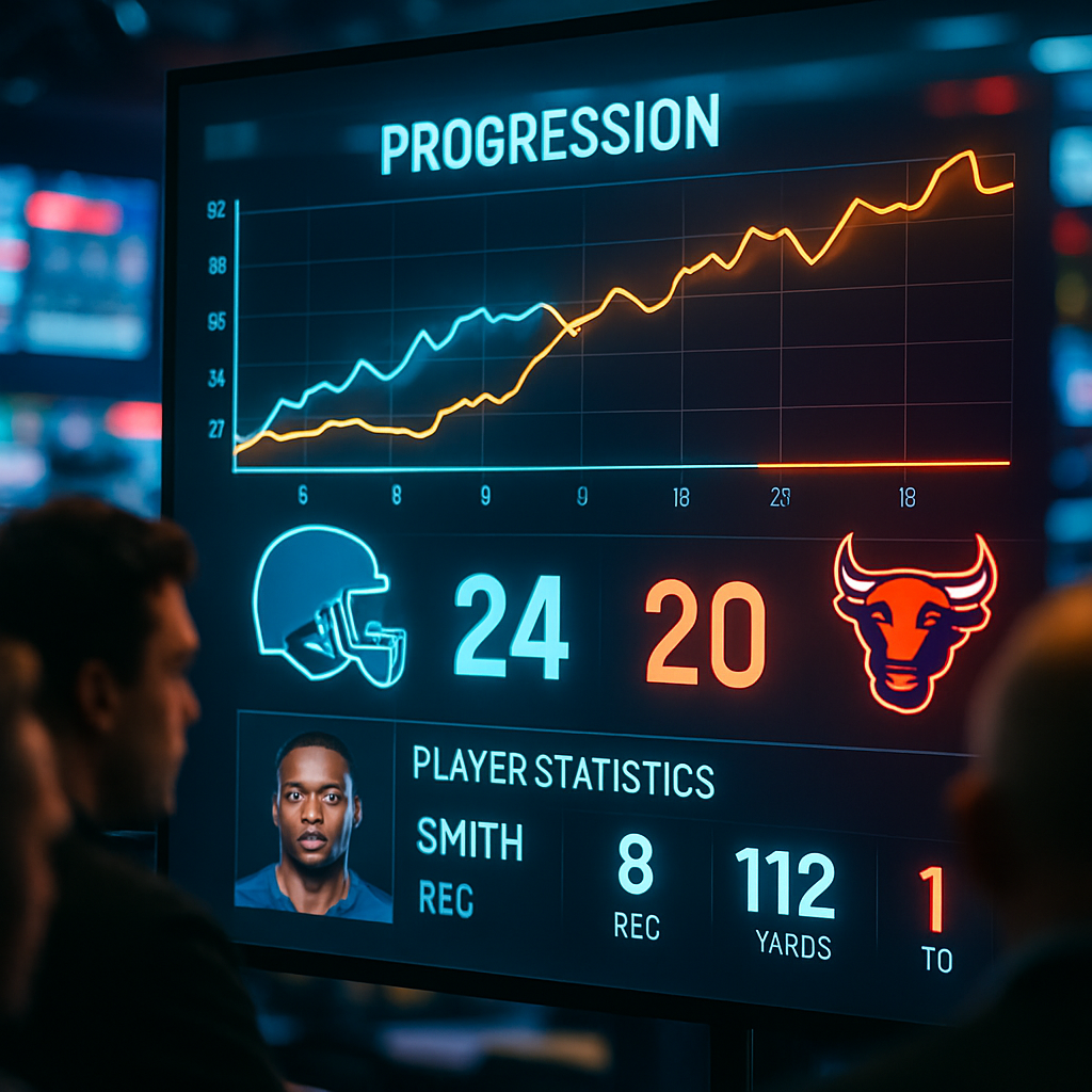 A sleek and modern interface displaying advanced sports analytics, highlighting team performance after a